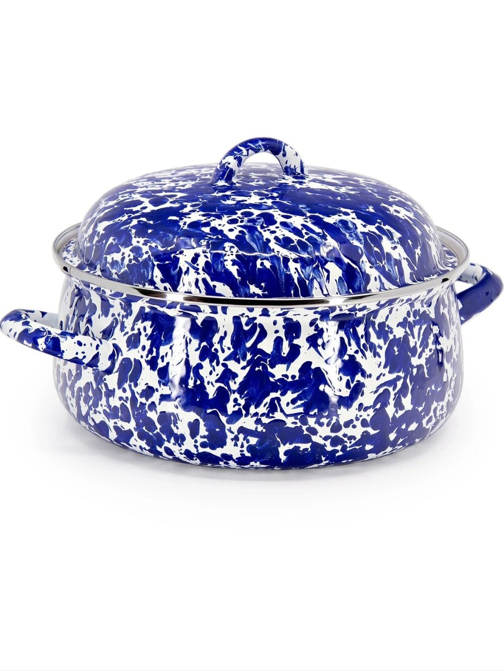 Golden Rabbit 4 Qt Cobalt Swirl enamel dutch oven